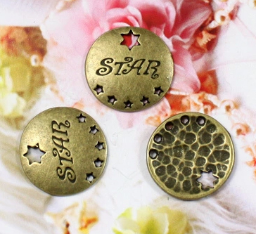 จี้โลหะ สีทองรมดำ Star