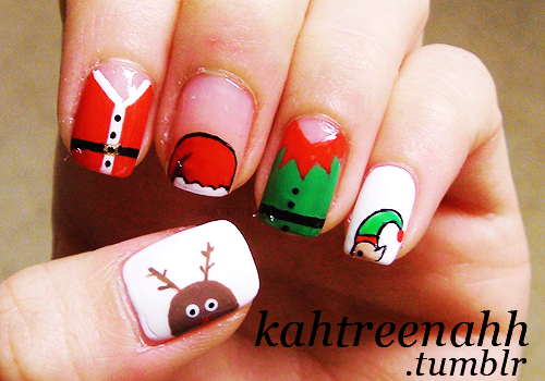 ลายเพ้นท์เล็บ วันคริสต์มาส christmas nails art