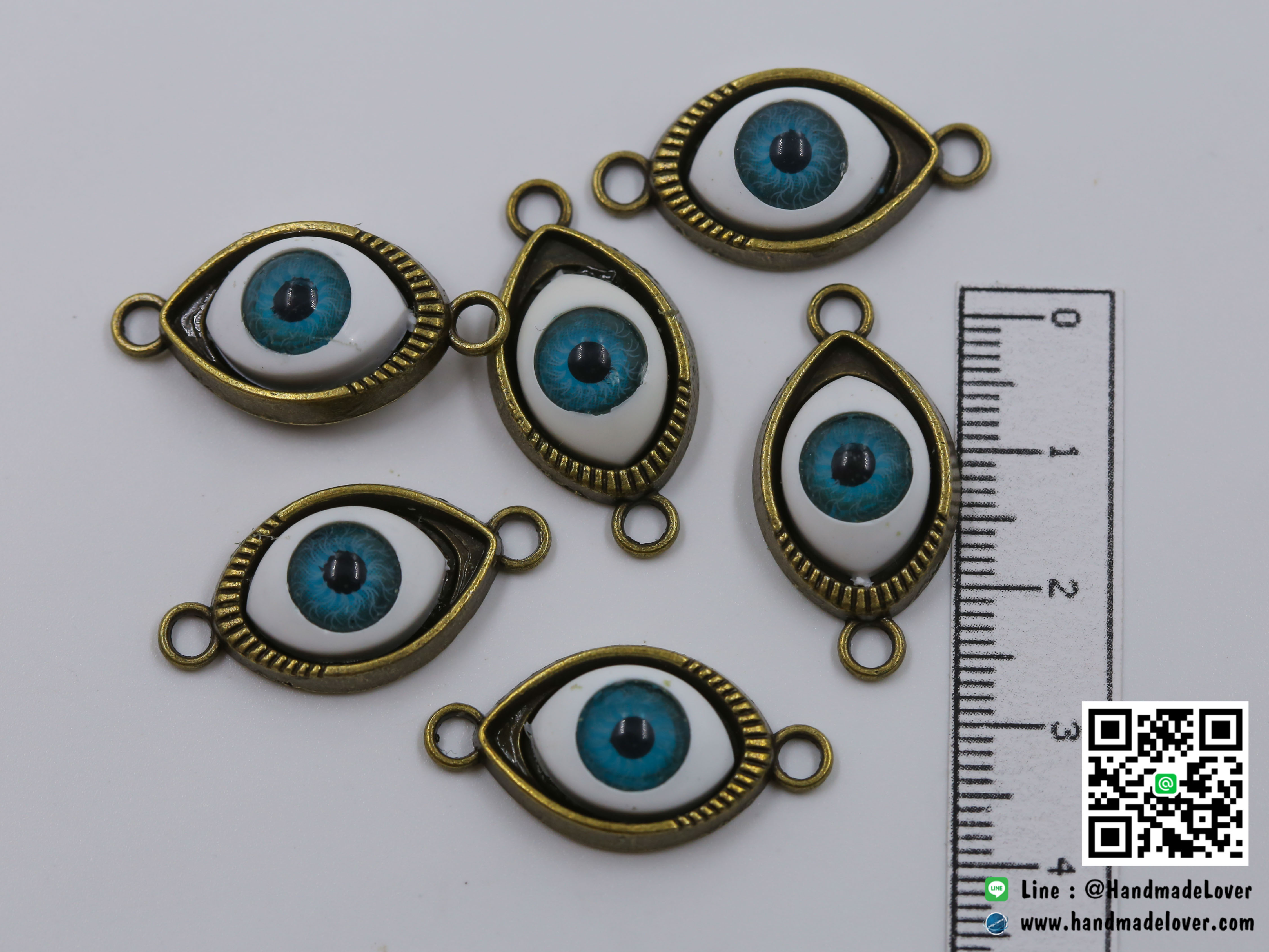 จี้โลหะ สีทองรมดำ รูปตา (evil eye) [เก่า]