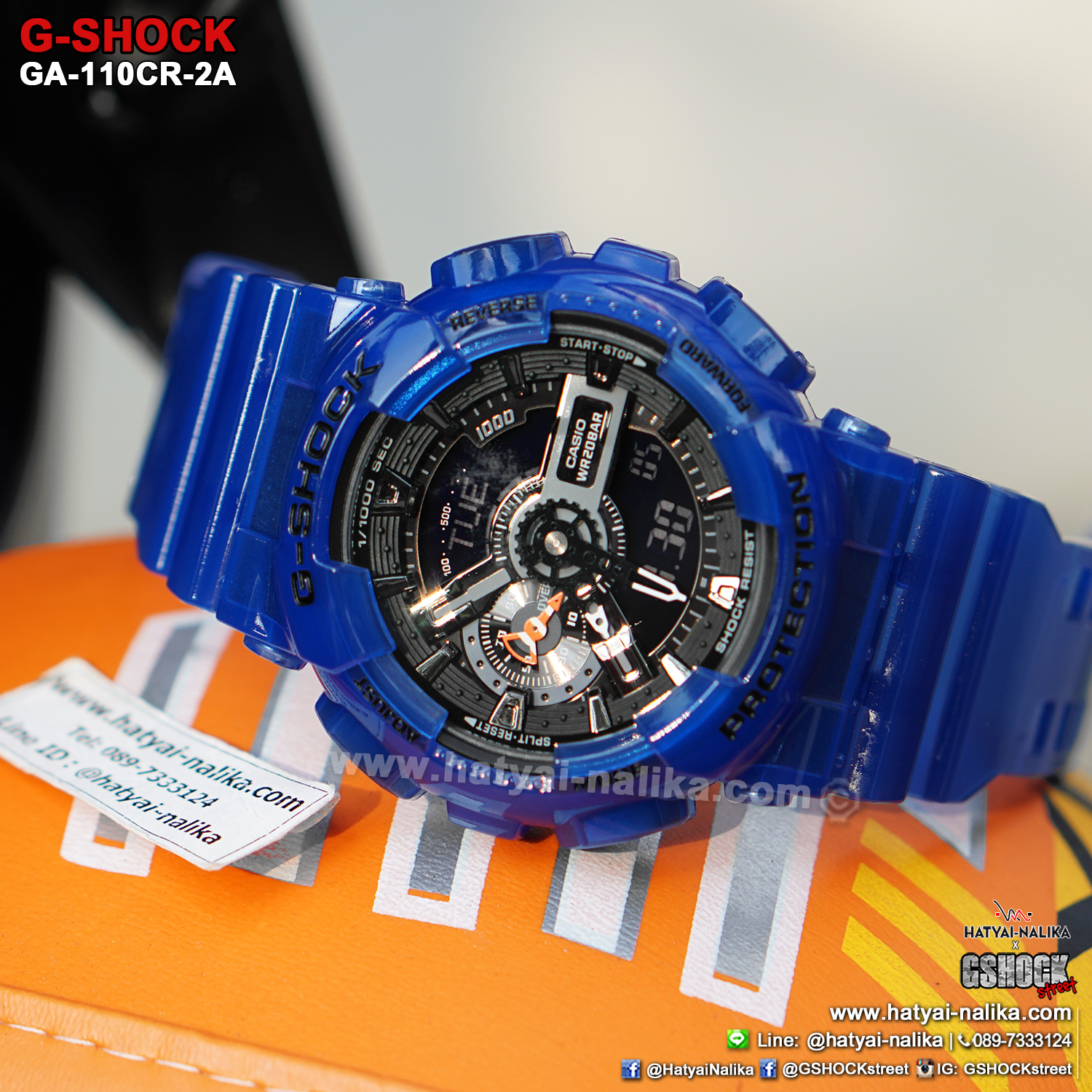 นาฬิกา Casio G-Shock GA-110CR เจลลี่ใส CORAL REEF series รุ่น GA-110CR-2A (เจลลี่สีน้ำทะเล) ของแท้ รับประกัน1ปี