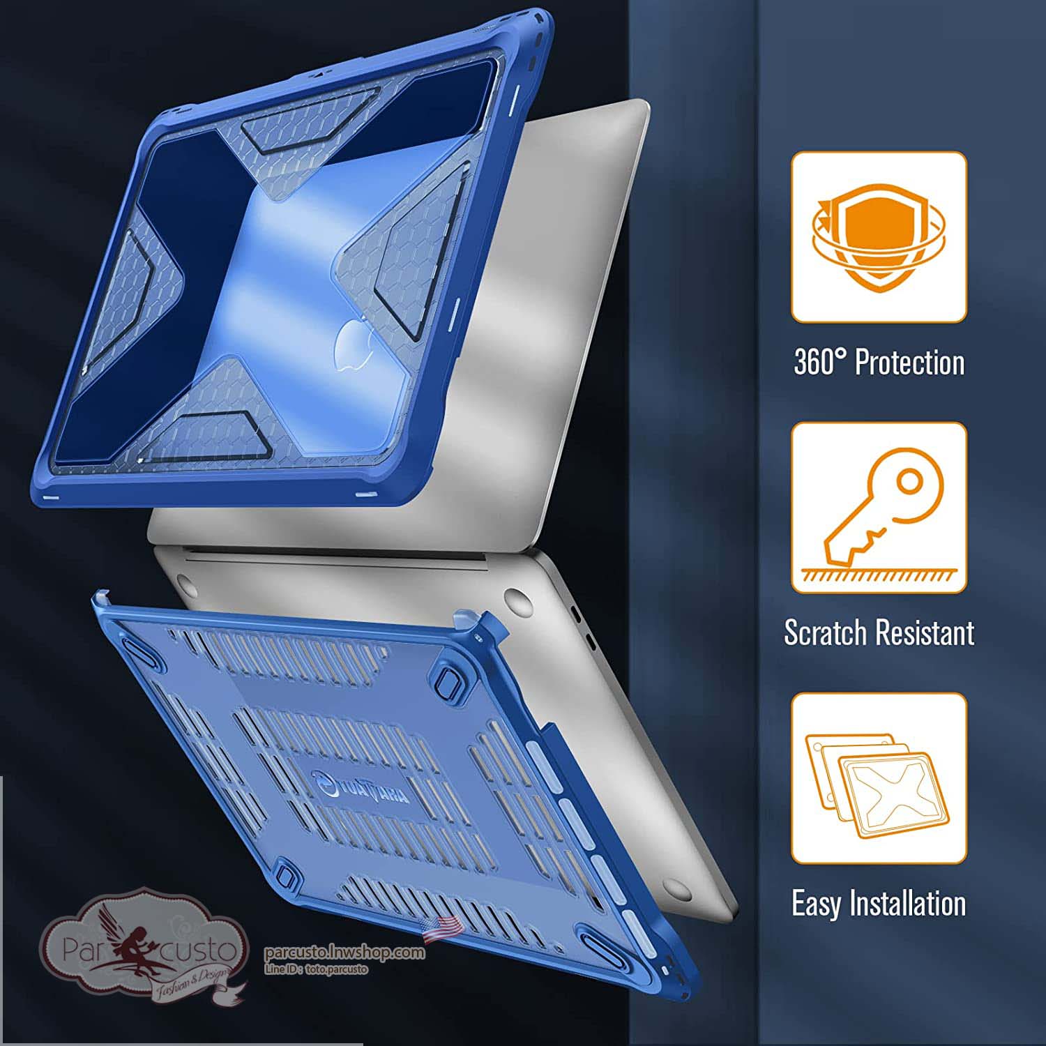 เคสกันกระแทก MacBook Pro 13 (2016-2022) [Heavy Duty] จาก Fintie [Pre-order USA]