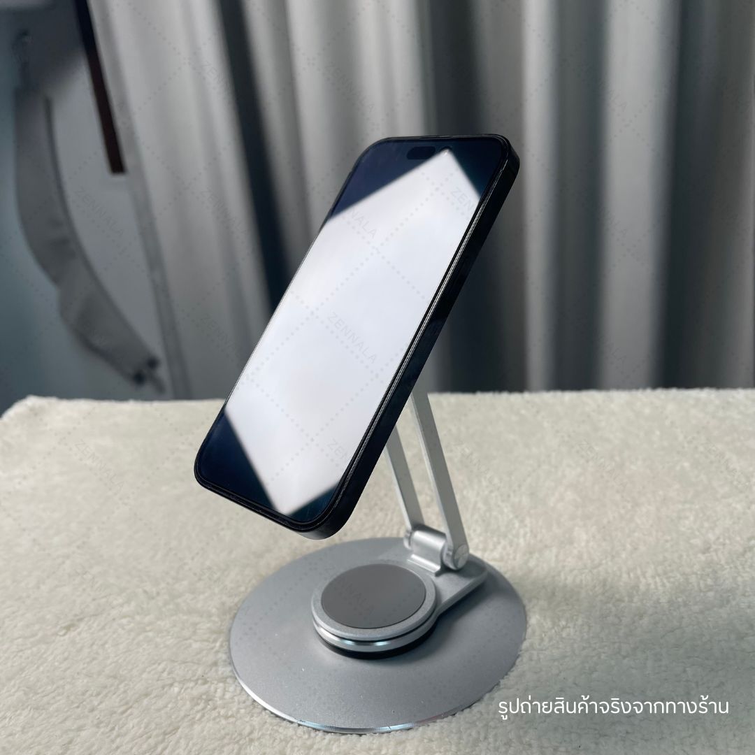 ขาตั้งโทรศัพท์แม่เหล็ก รุ่น 2 พับ สีเงิน