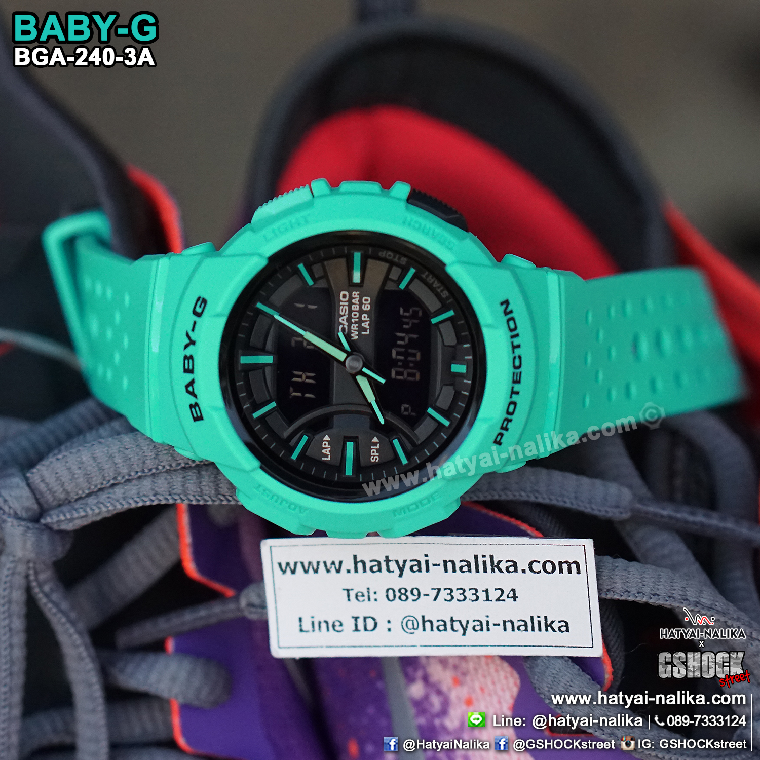นาฬิกา Casio Baby-G for Running BGA-240 Neon Color series รุ่น BGA-240-3A ของแท้ รับประกัน1ปี