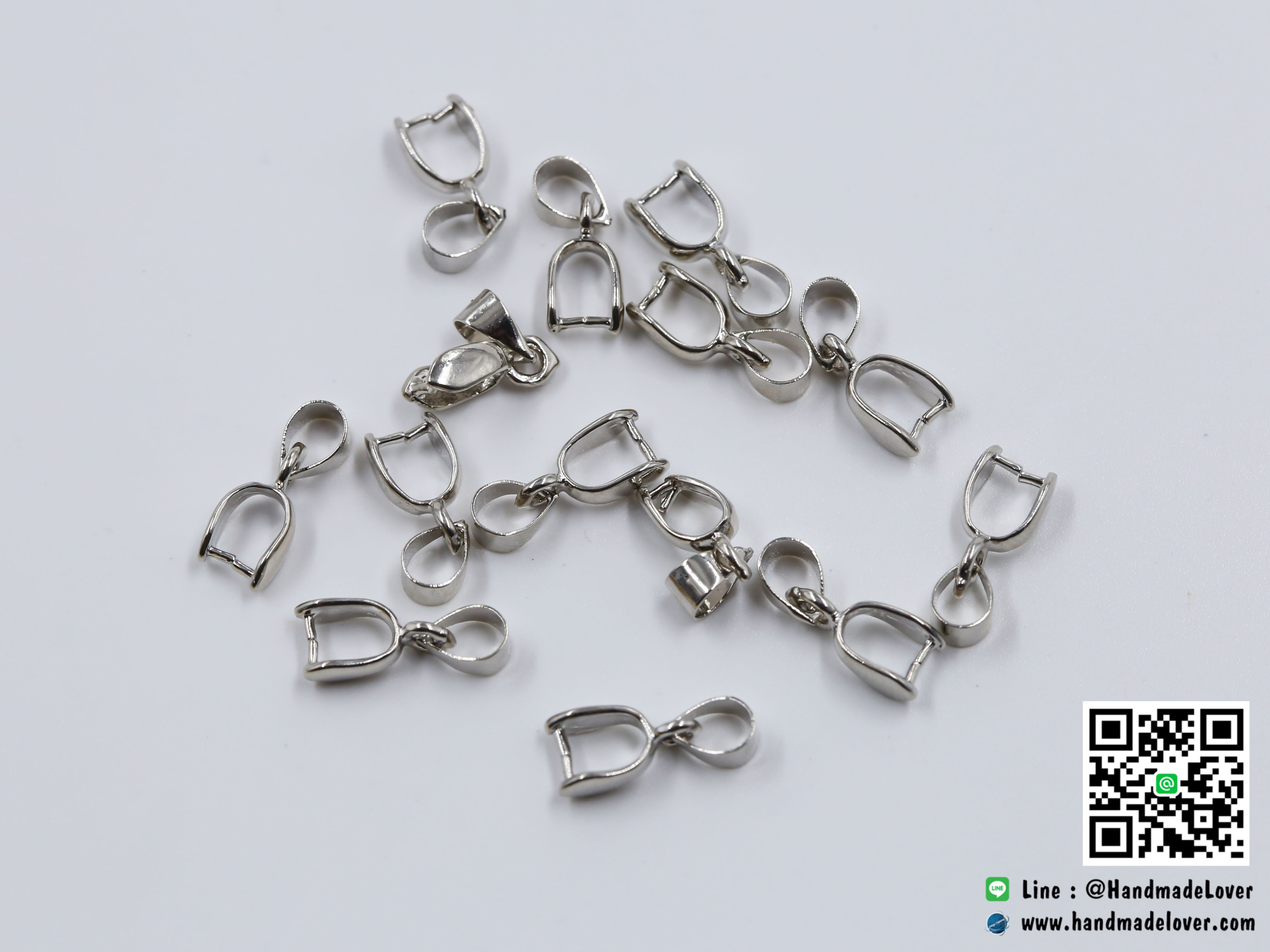 ตัวหนีบจี้ ตัวงับจี้ สีนิเกิล [แพ็ค 5 ชิ้น]