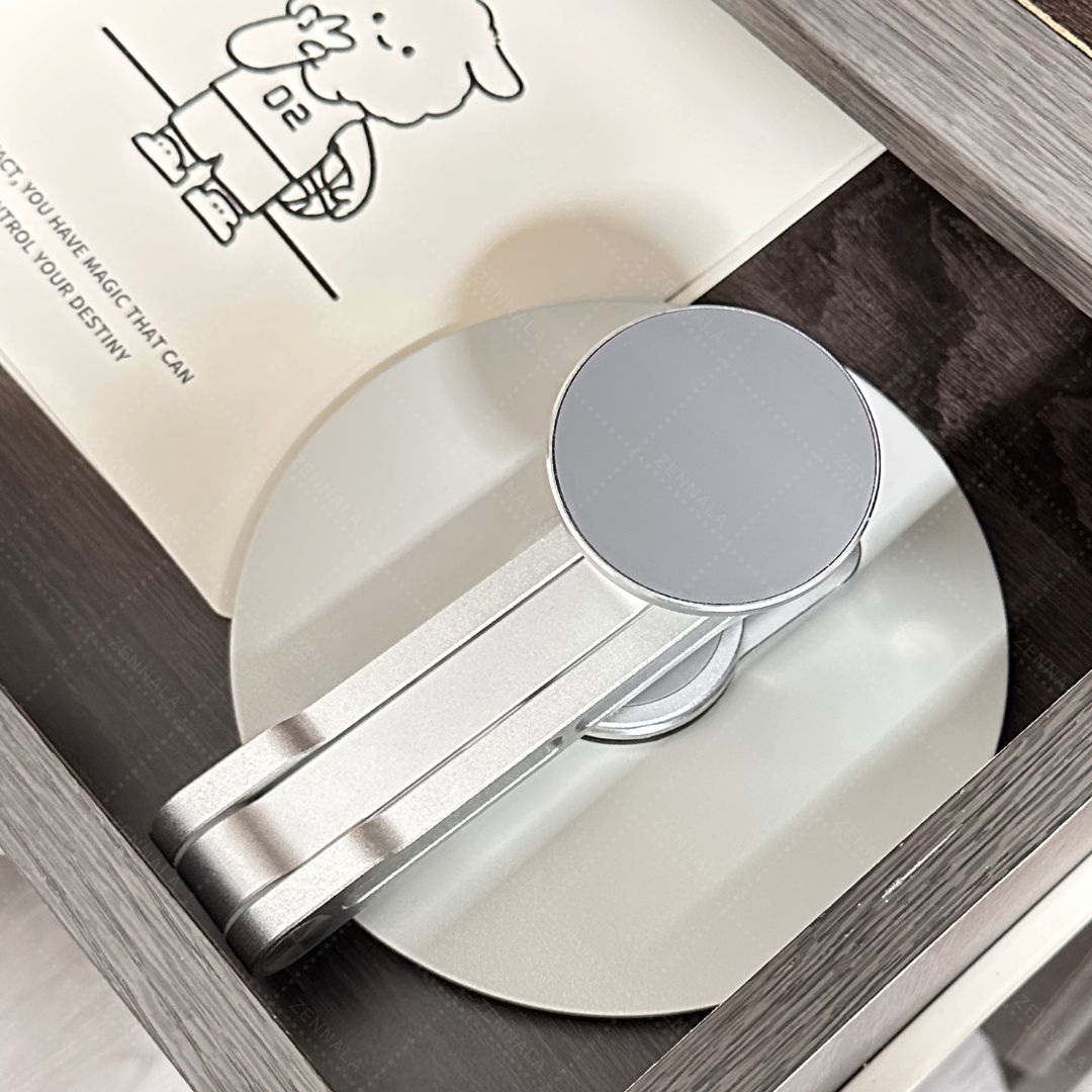 ขาตั้งโทรศัพท์แม่เหล็ก 360 องศา รุ่น 3 พับ สีเงิน