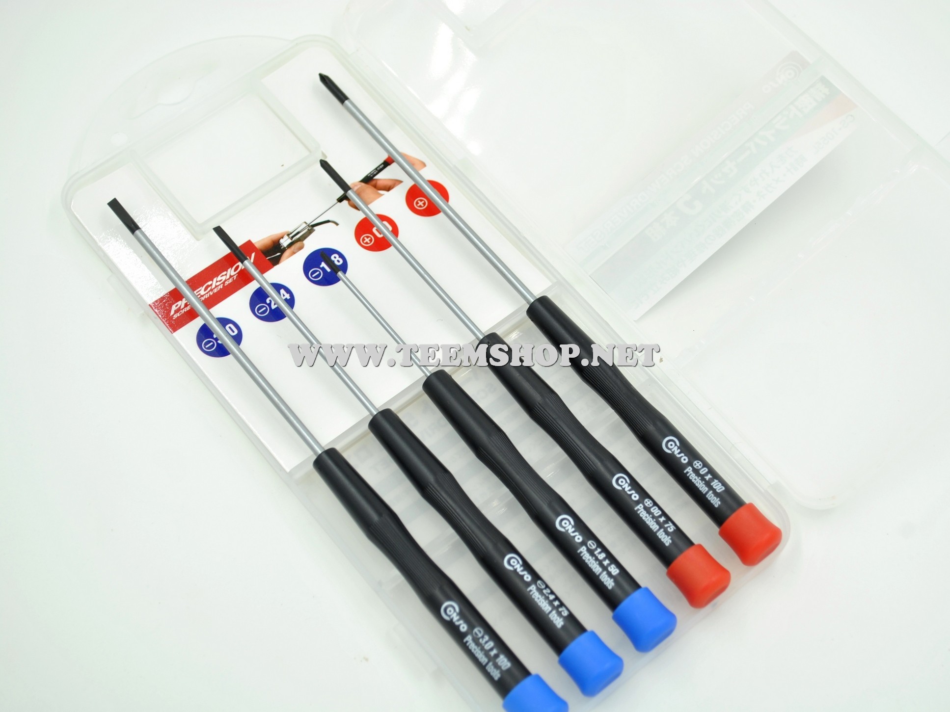 CONSO ไขควงซ่อมนาฬิกาด้ามพลาสติกยาว 5ตัวชุด CS-1055L