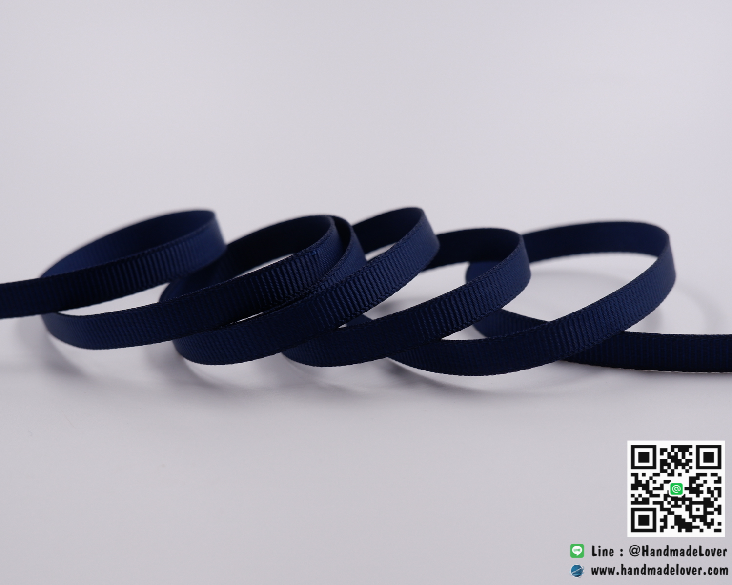 ริบบิ้นผ้า กรอสเกรน สีกรมท่า ขนาด กว้าง 6 mm.