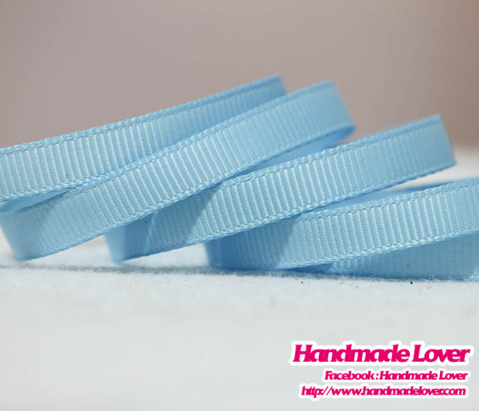 ริบบิ้นผ้า กรอสเกรน สีฟ้าอ่อน