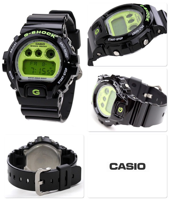 นาฬิกา คาสิโอ Casio G-Shock Standard digital รุ่น DW-6900CS-1 รุ่นออริจินอล ไฟเขียว