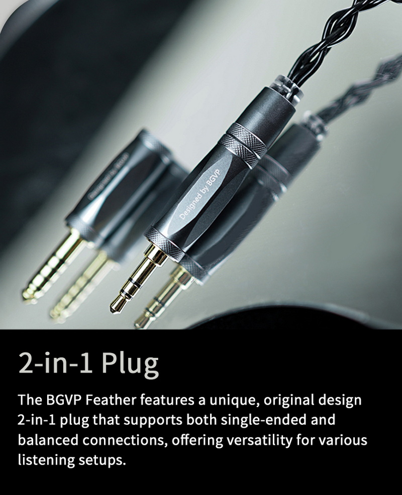 BGVP Feather หูฟัง IEMs 5 ไดรเวอร์ 4BA+1DD สายชุบเงินถัก4 เปลี่ยนหัวแจ็คได้ ประกันศูนย์ไทย