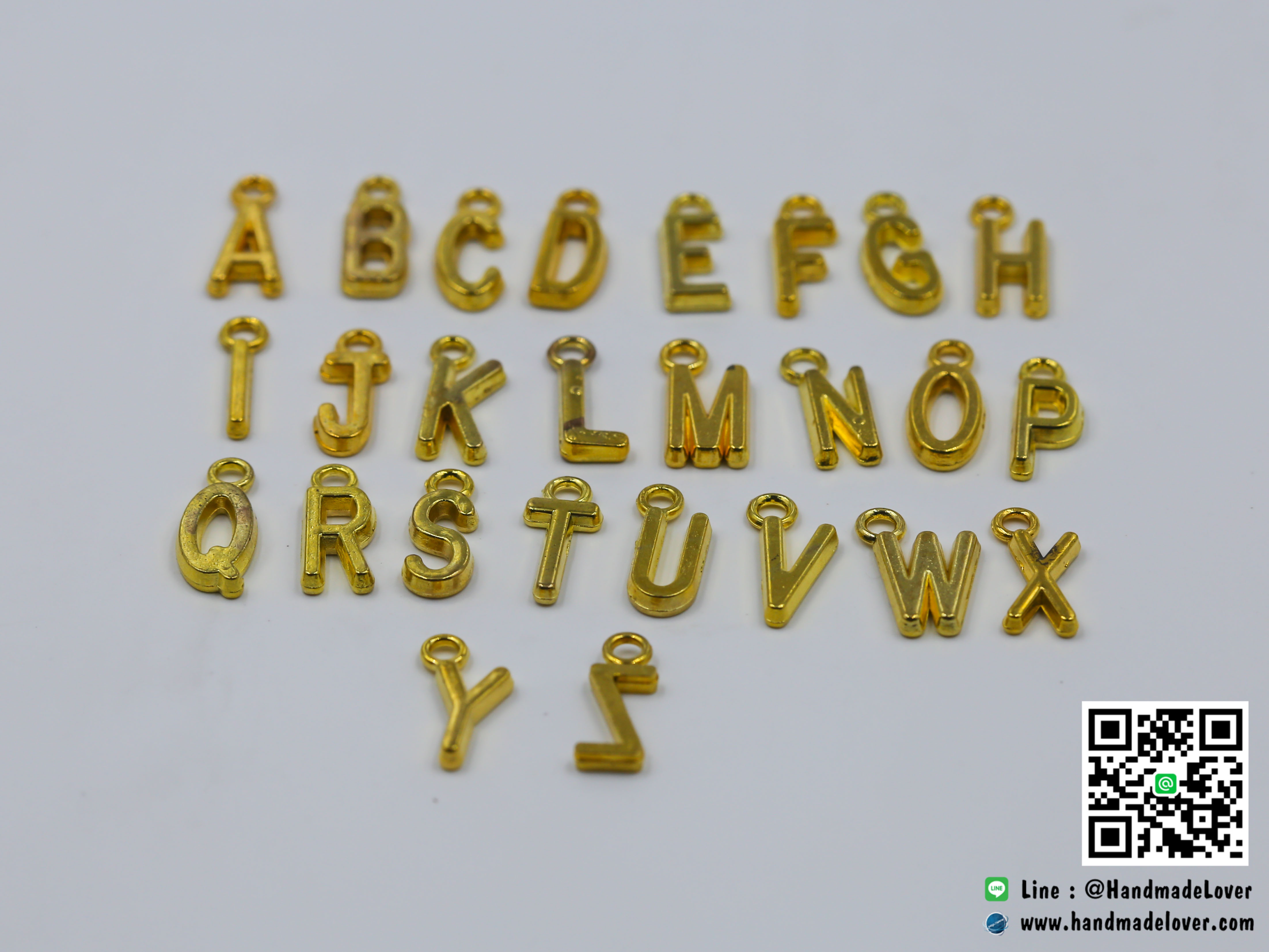 จี้,ตัวห้อยซิปโลหะ สีทอง ตัว "A-Z" แบบห้อย