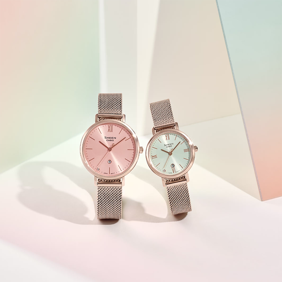 นาฬิกา คาสิโอ Casio SHEEN SAPPHIRE CRYSTAL คริสตัลแซฟไฟร์ SHE-4539 series รุ่น SHE-4539CM-4A ของแท้ รับประกัน1ปี