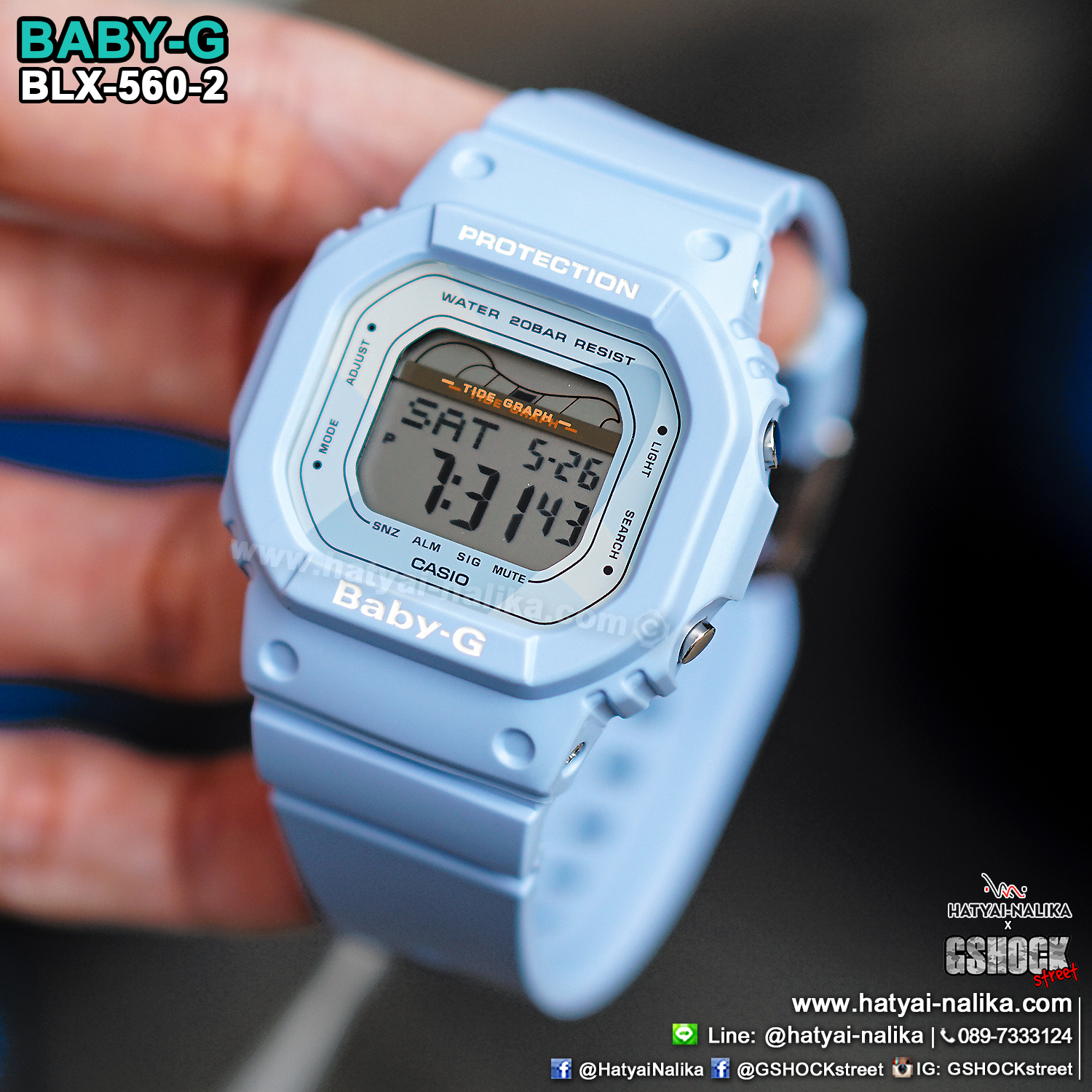 นาฬิกา Casio Baby-G G-LIDE รุ่น BLX-560-2 (สี blue crayon) ของแท้ รับประกัน1ปี
