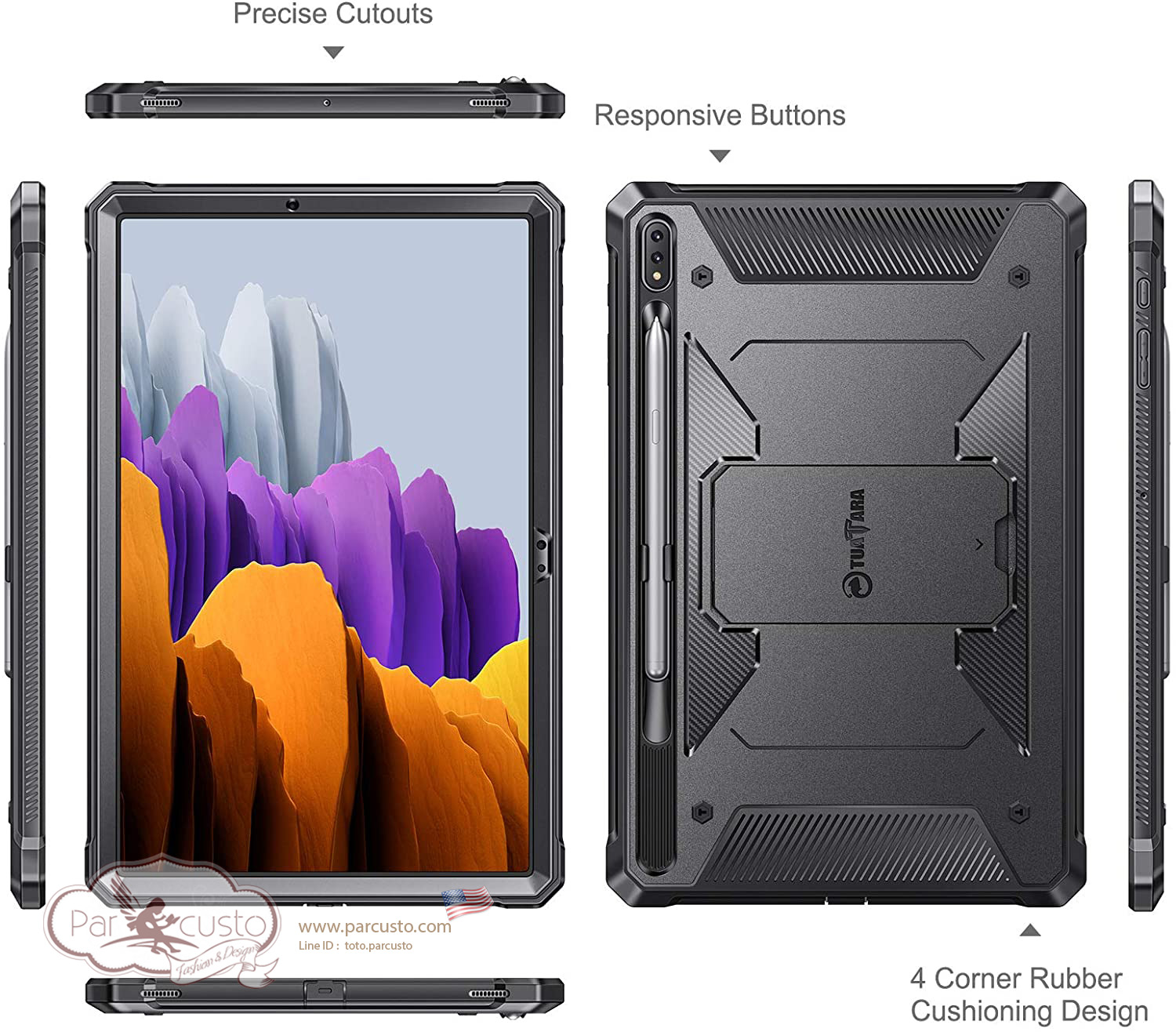 เคสกันกระแทก Samsung Galaxy Tab S7 Plus 12.4 inch 2020 [Tuatara จาก Fintie[Pre-order USA]