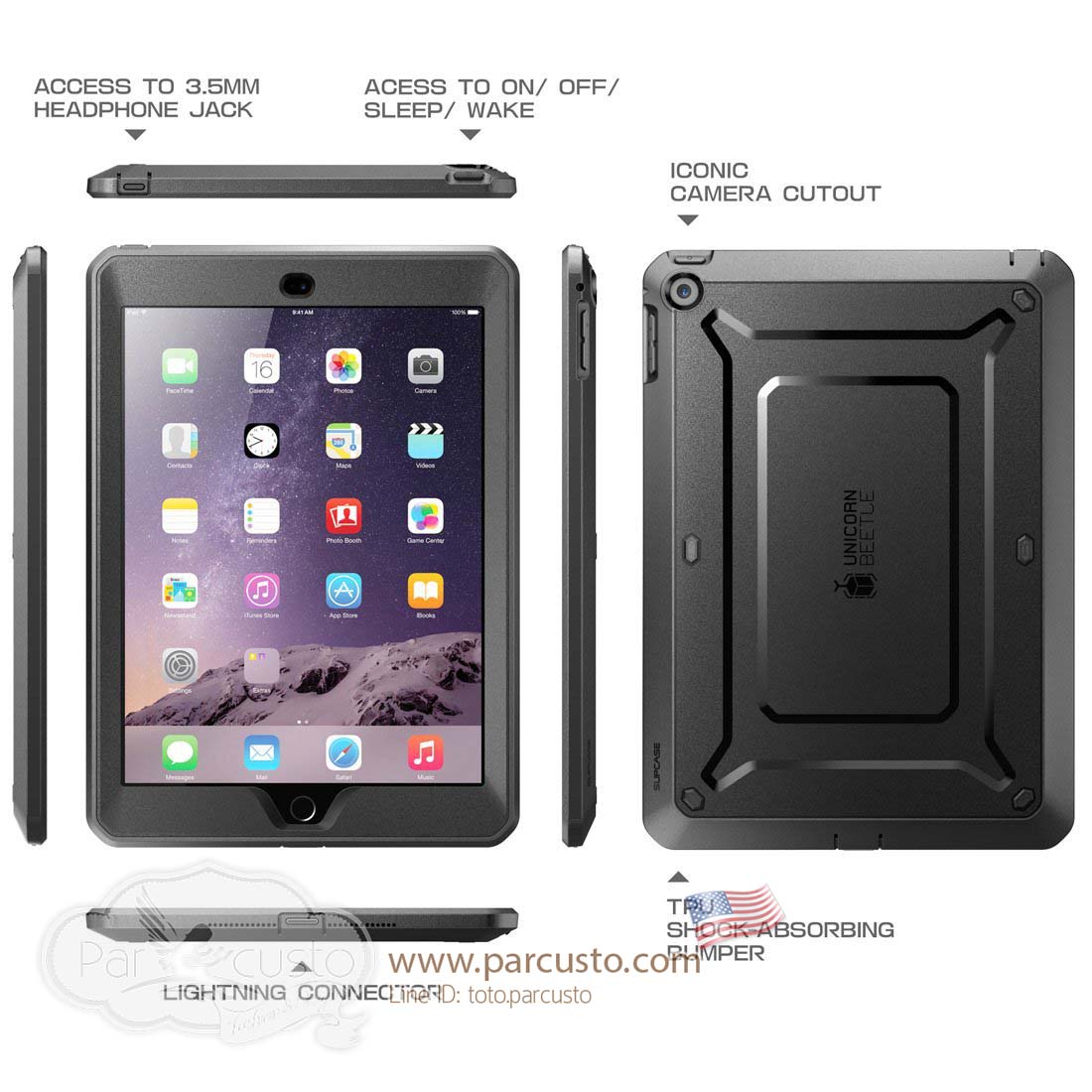 เคสกันกระแทก Apple iPad mini 3 [Unicorn Beetle PRO]จาก SUPCASE [Pre-order USA]