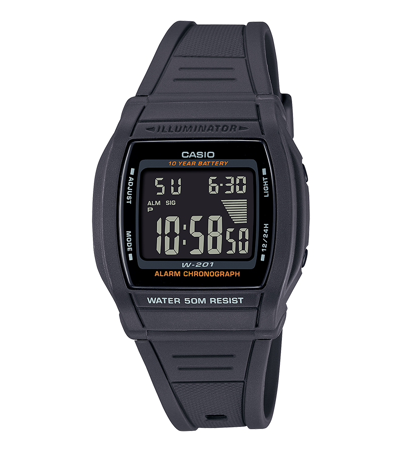 นาฬิกา Casio STANDARD DIGITAL รุ่น W-201-1BV ของแท้ รับประกัน1ปี