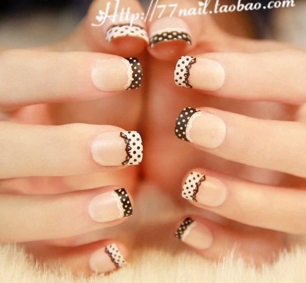 ลายเล็บ ขาว ดำ,ลายเล็บ,ลายเพ้นท์เล็บ