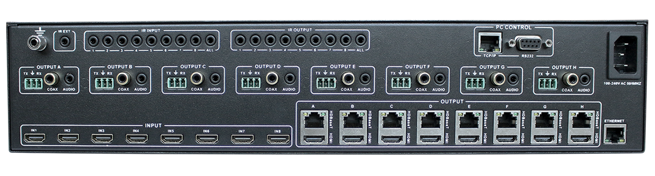 8x8 4K HDBaseT matrix switch over 100m extender ราคาพิเศษ Coremedia-TV