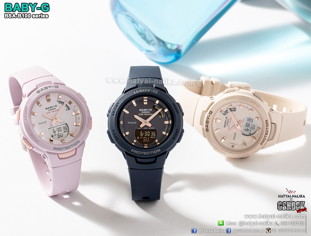 นาฬิกา Casio Baby-G G-SQUAD BSA-B100 series รุ่น BSA-B100-4A2 ของแท้ รับประกัน1ปี