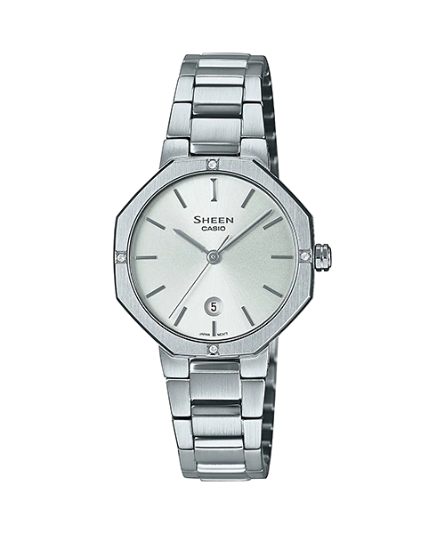 นาฬิกา คาสิโอ Casio SHEEN SAPPHIRE CRYSTAL คริสตัลแซฟไฟร์ SHE-4543 series รุ่น SHE-4543D-7A ของแท้ รับประกัน1ปี