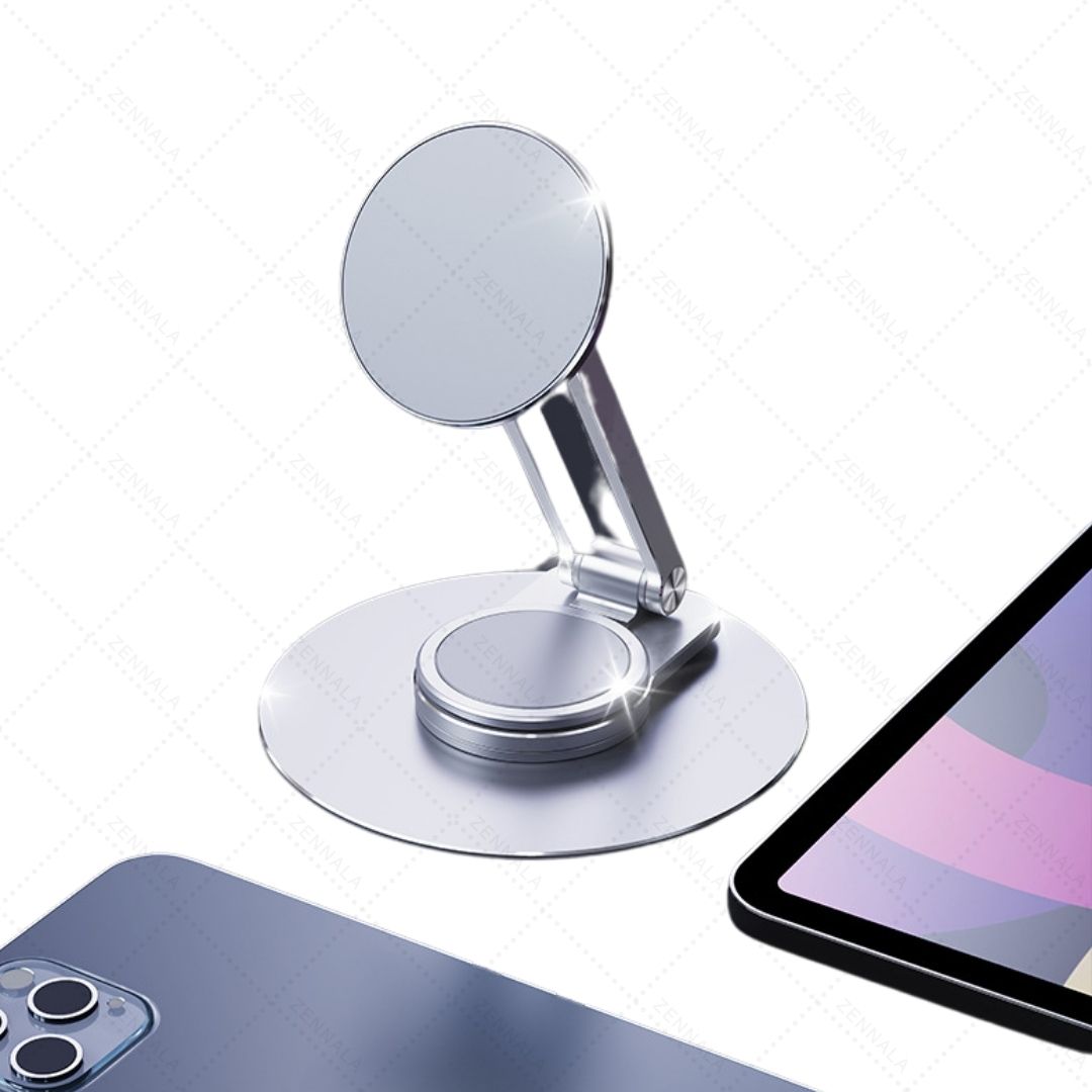 ขาตั้งโทรศัพท์แม่เหล็ก รุ่น 2 พับ สีเงิน