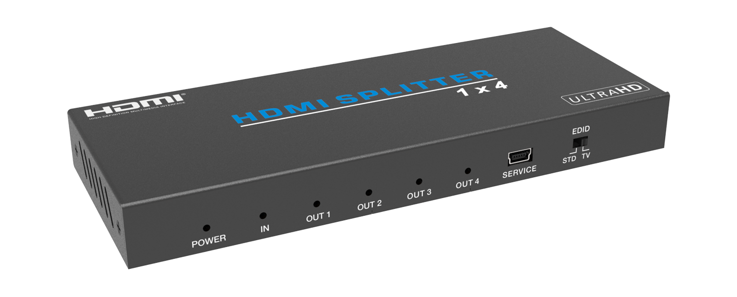 VACOTEK H-14SP2 1x4 HDMI 2.0 Splitter 18G 4:4:4 Supports HDCP 2.0,EDID and HDR