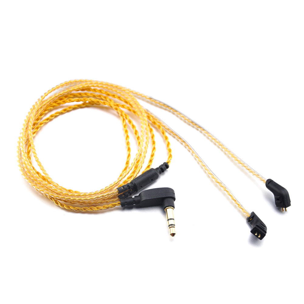 ขาย สายหูฟังชุบเงินถักสำหรับ KZ ZST / ED12 สีทอง