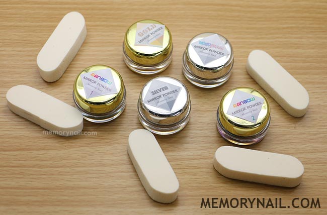 ผงกระจก Mirror Powder ชุดรวม 5 เชดสี