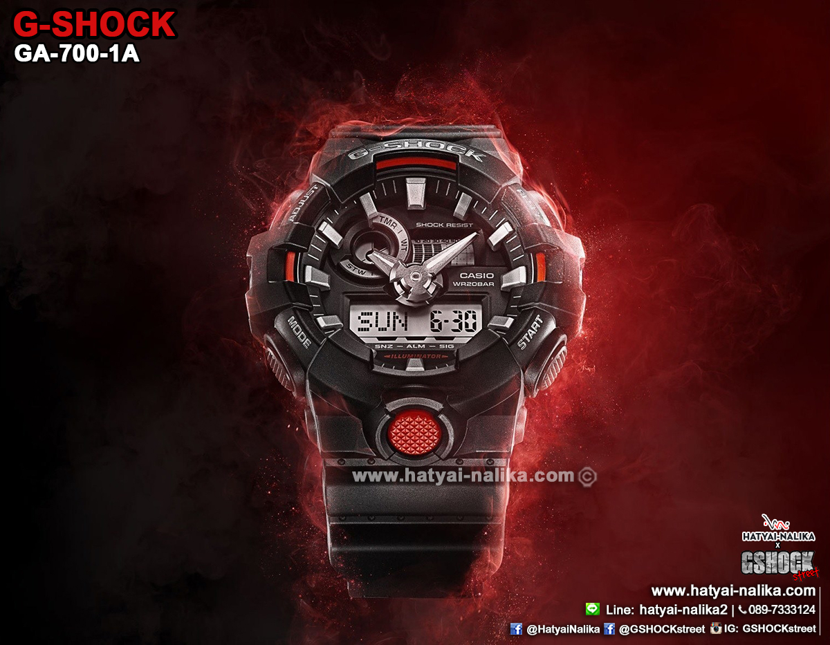 นาฬิกา คาสิโอ Casio G-Shock Standard ANALOG-DIGITAL รุ่น GA-700-1A ของแท้ รับประกัน 1 ปี