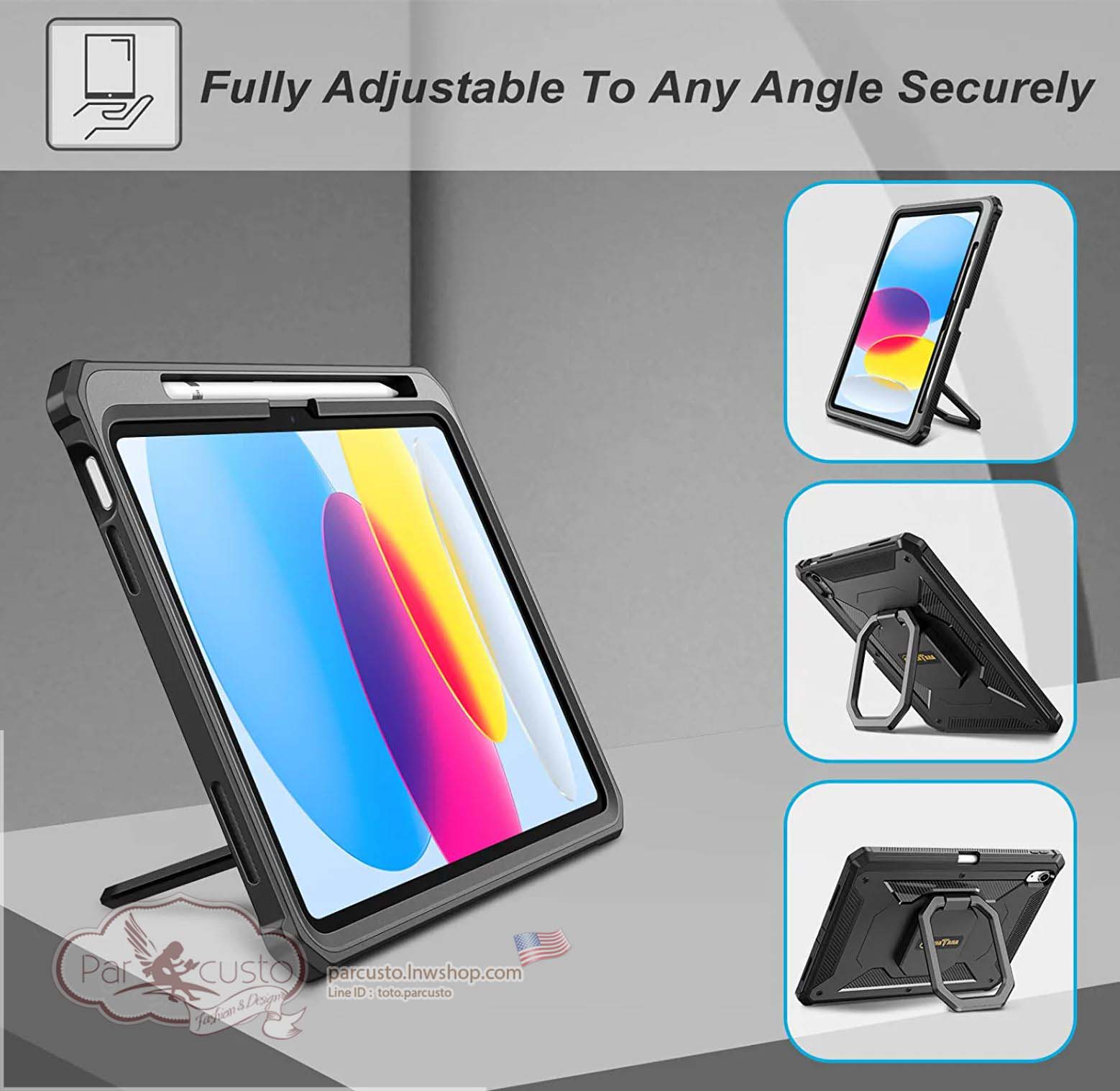 เคสกันกระแทก Apple New iPad 10.9 Gen 10 (2022) [Tuatara Magic Ring] จาก Fintie [Pre-order USA]