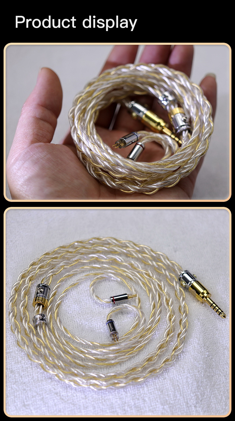 ขาย Hakugei Heimdallr สายอัพเกรดหูฟัง 6N silver ชุบทอง + 6N silver Litz