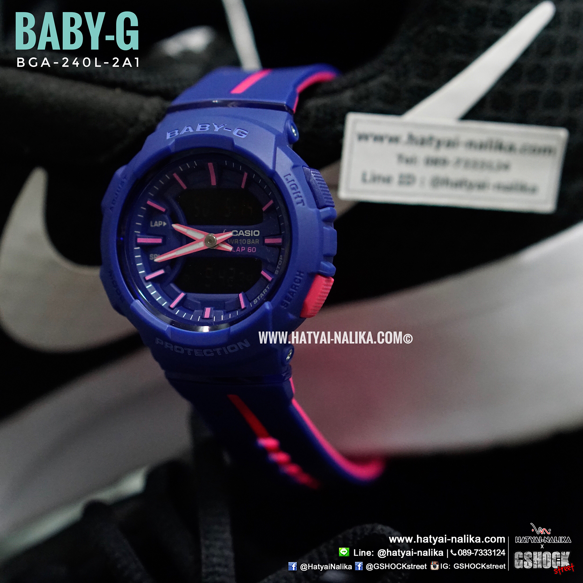 นาฬิกา Casio Baby-G for Running BGA-240L Love to Run series รุ่น BGA-240L-2A1 ของแท้ รับประกัน1ปี