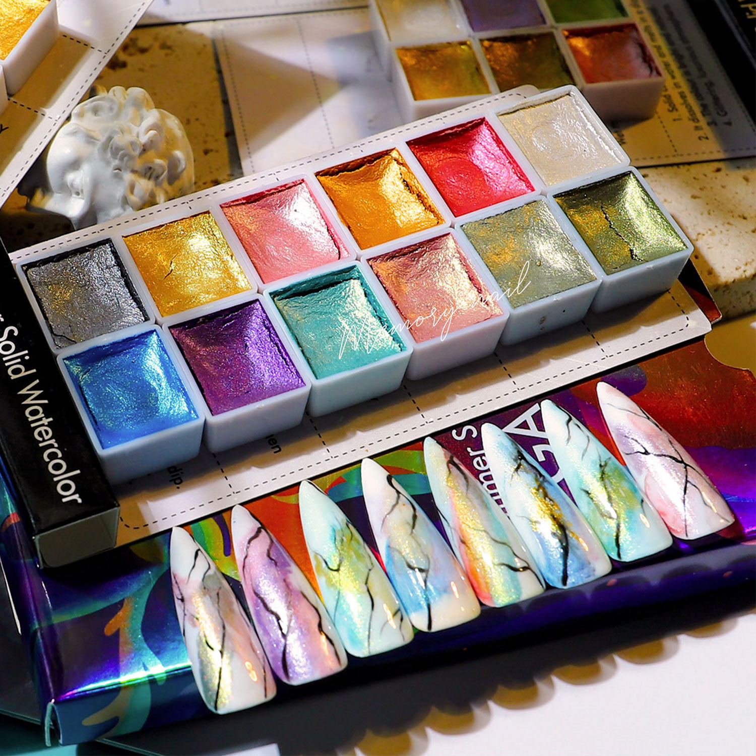 สีน้ำอัดแข็ง,สีน้ำ เพ้นท์เล็บ,สีน้ำอัดแข็ง เพ้นท์เล็บ,สีเพ้นท์เล็บ