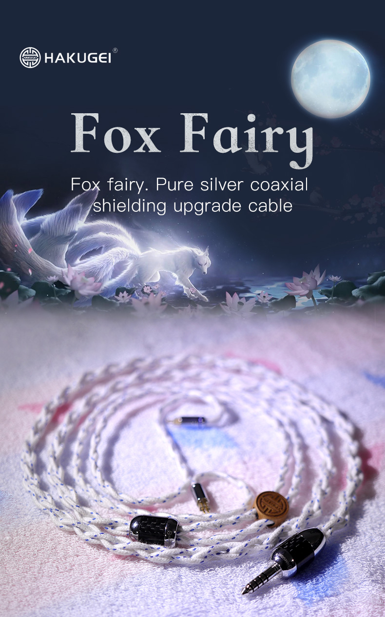 Hakugei Fox Fairy สายอัพเกรดหูฟัง 6N Pure Silver Handmade ระดับเทพ