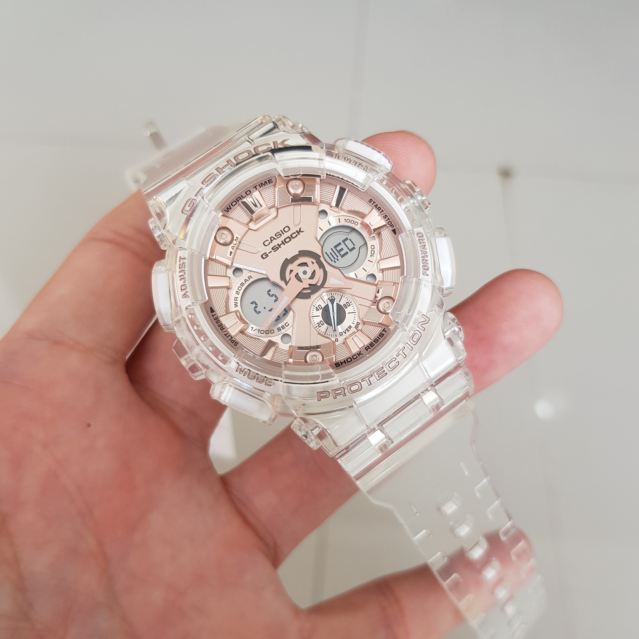 นาฬิกา Casio G-Shock มินิ S-Series Special Color GMA-S120SR Skeleton Rose Gold series รุ่น GMA-S120SR-7A ของแท้ รับประกัน1ปี