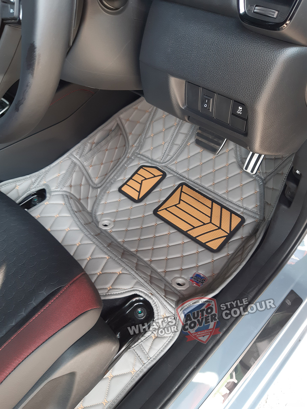 พรมปูพื้นรถยนต์ 6D รถ HONDA ALL NEW CITY HATCHBACK ปี 2021-2026 พรมรถยนต์ ชุดภายในห้องโดยสาร จำนวน 3 ชิ้น