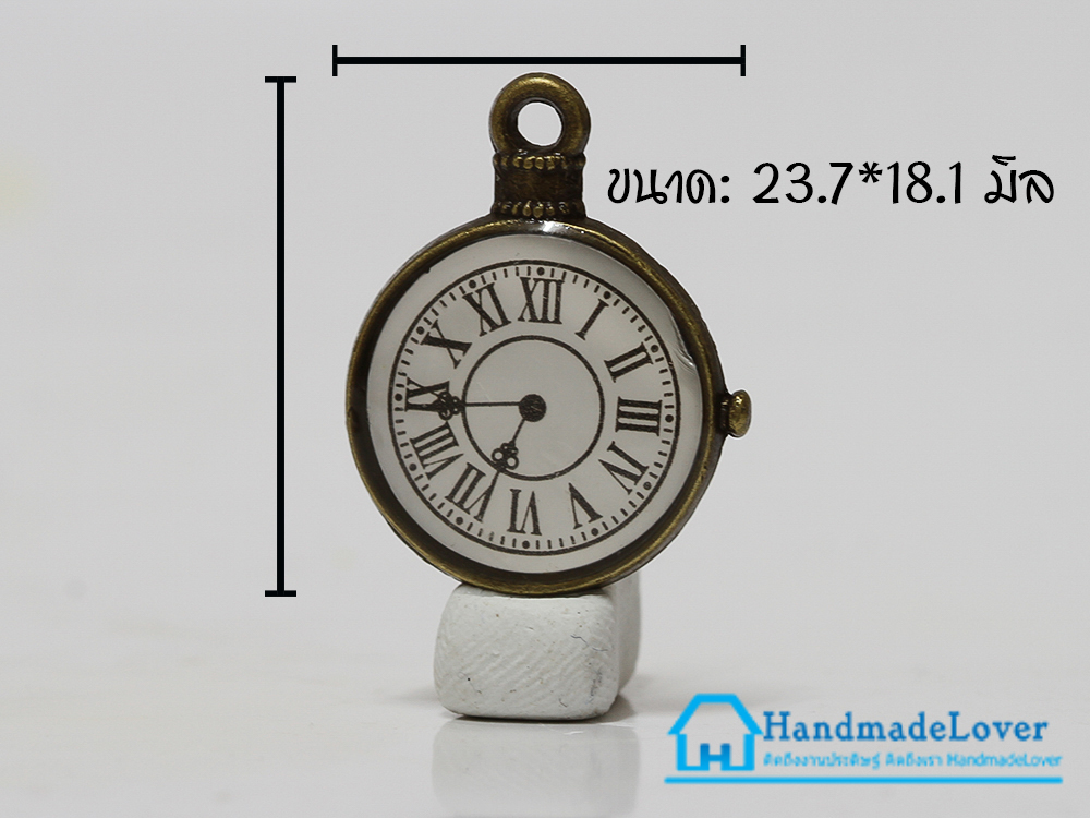 จี้โลหะ วินเทจ สีทองรมดำ รูปนาฬิกา
