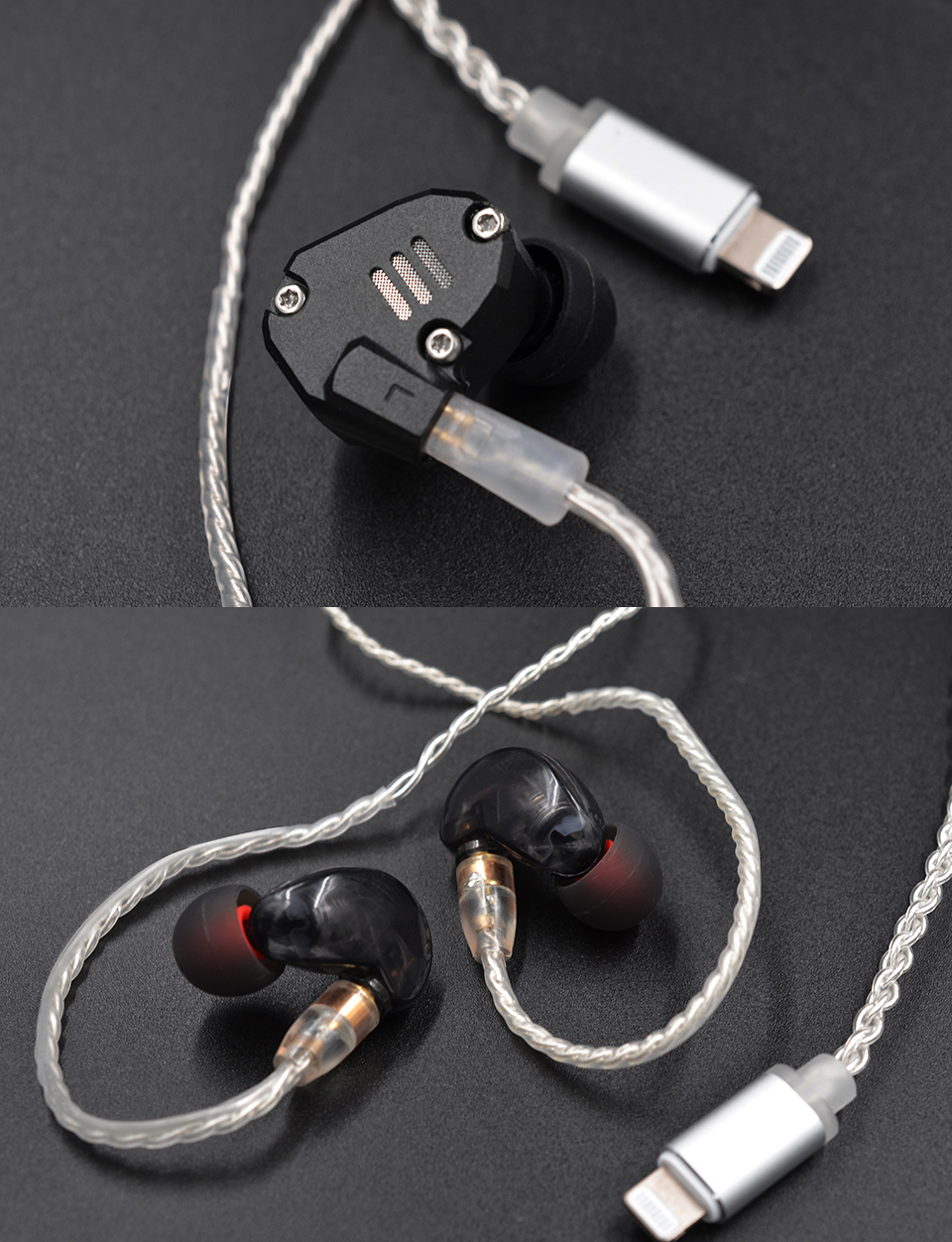 ขาย สาย KZ Lightning สายหูฟังชุบเงินถัก 100 แกน รองรับ MFI แท้