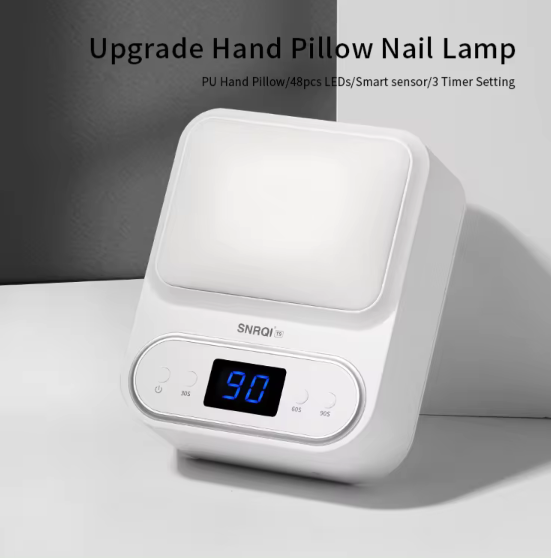 เครื่องอบเจล SNRQI T9 มีเบาะรองมือ เปิดปิดอัตโนมัติ หลอดไฟถึง48ดวง ครอบคุมทุกมุม ถอดฐานได้