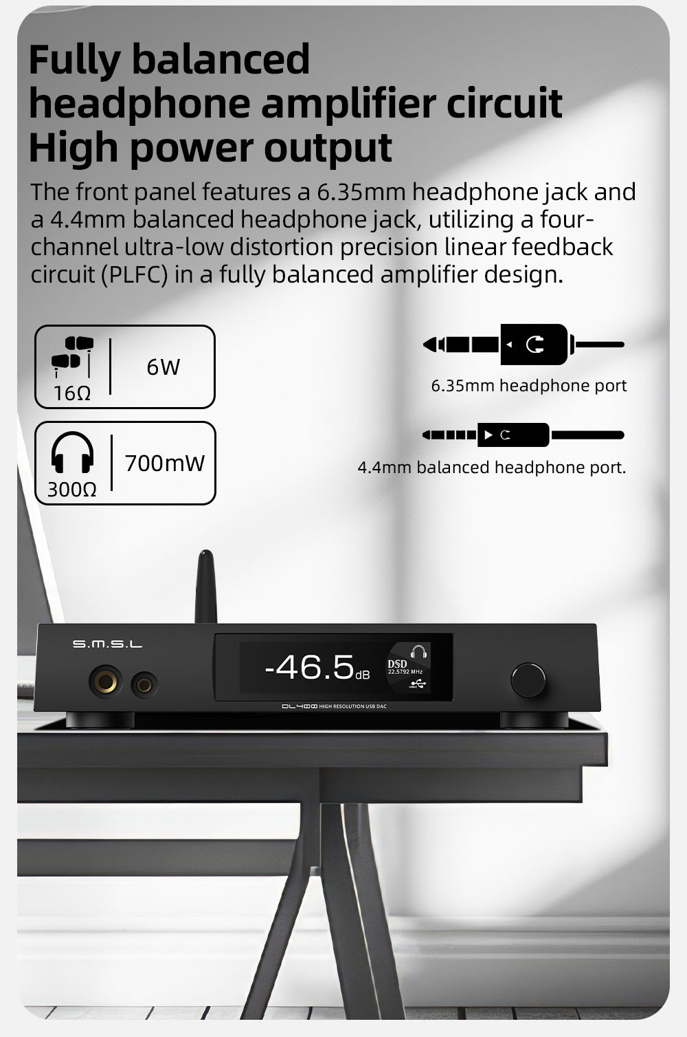 SMSL DL400 DAC/AMP ตั้งโต๊ะ ชิป ESS ES9039MSPRO รองรับ MQA, LDAC, Dual Hi-Res ประกันศูนย์ไทย