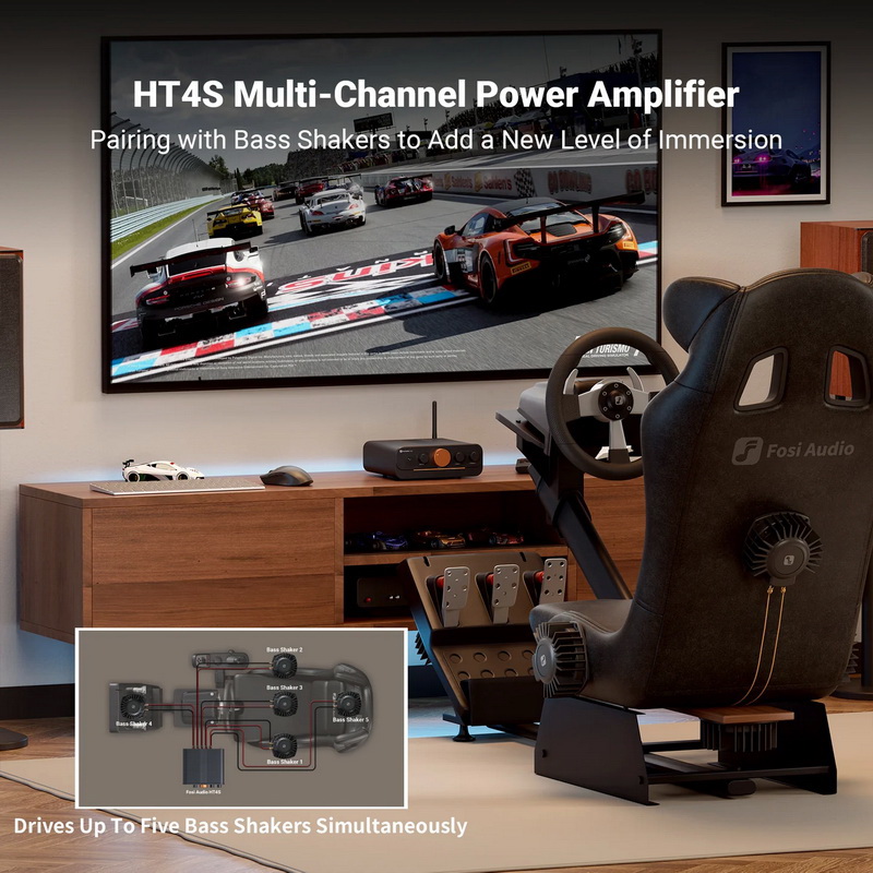 Fosi HT4S Bluetooth Amplifier ตั้งโต๊ะ ชิป TPA3116 x2 รองรับการตั้งค่าช่องสัญญาณเสียง 4.1 หรือ 5.0 ประกันศูนย์ไทย