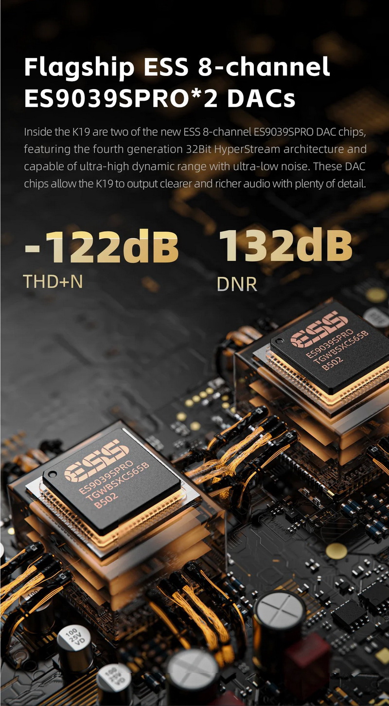 FiiO K19 DAC/AMP ตั้งโต๊ะระดับเรือธง ชิป ES9039SPRO *2 + THX AAA 788+ รองรับ MQA ประกันศูนย์ไทย