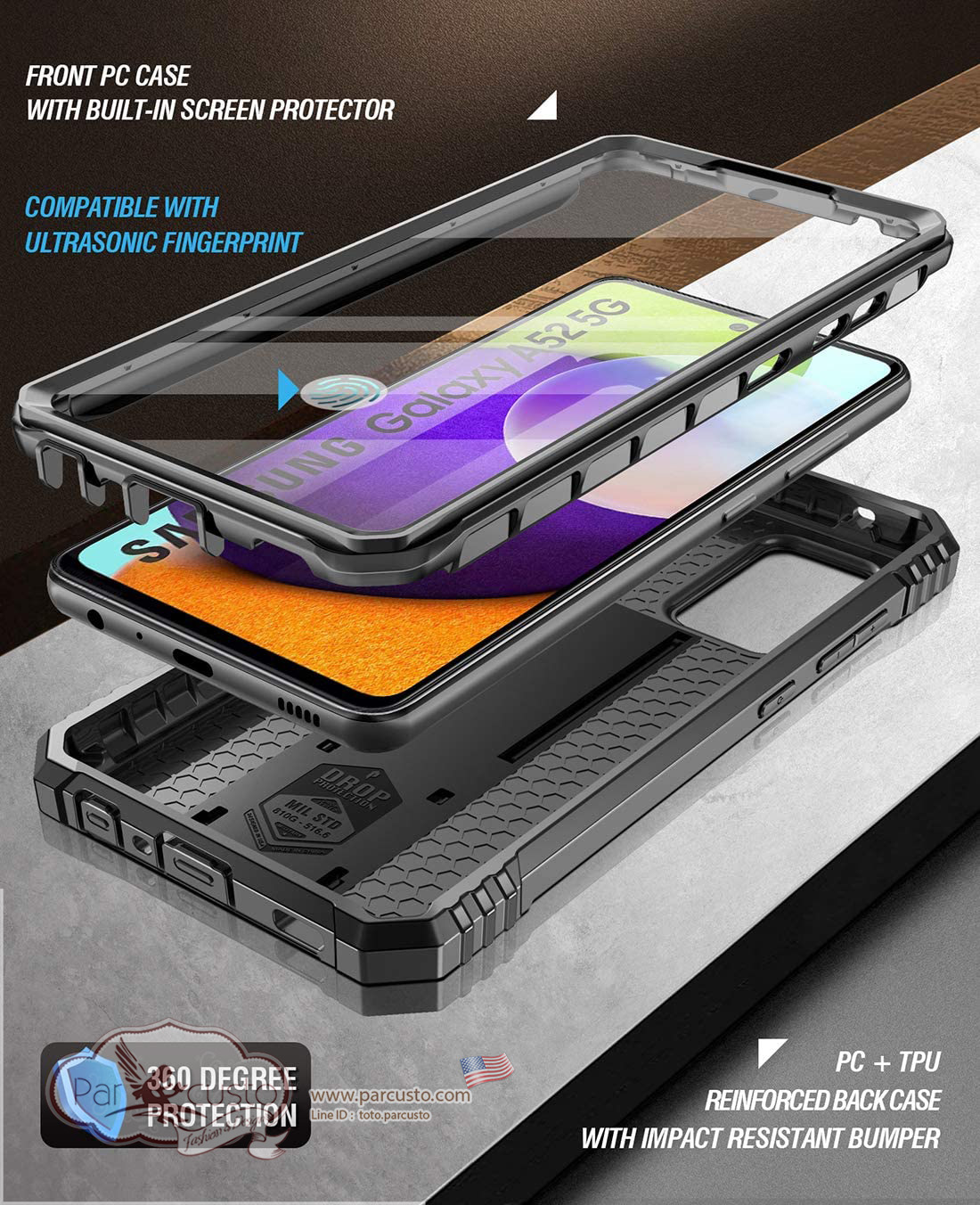 เคสกันกระแทก Samsung Galaxy A52 4G & 5G [Revolution Series] จาก Poetic [Pre-order USA]