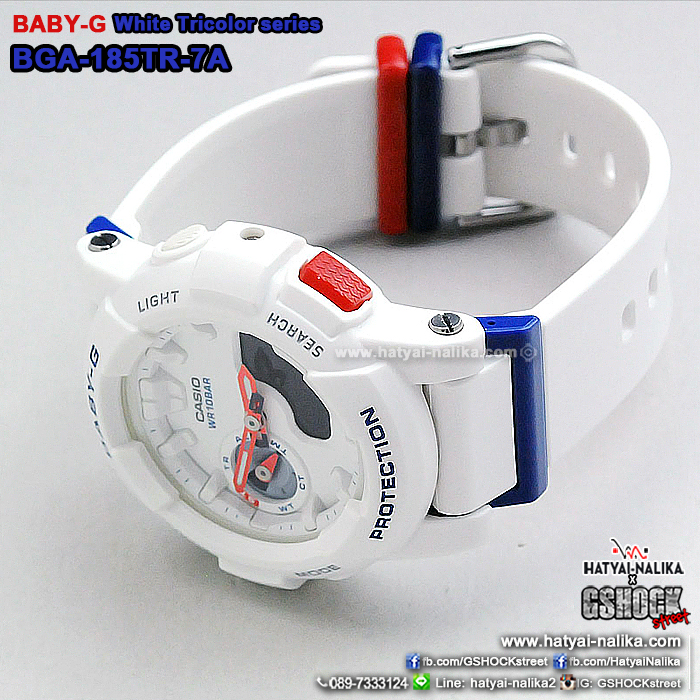 นาฬิกา Casio Baby-G White Tricolor series รุ่น BGA-185TR-7A ของแท้ รับประกัน1ปี