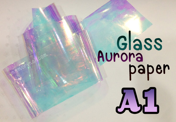 กระดาษแก้วออโรรา Glass Aurora Paper 2 ขนาด4X40เซน เลือกสีด้านใน / ของตกแต่งเล็บ อุปกรณ์เพ้นท์เล็บ ทำเล็บ