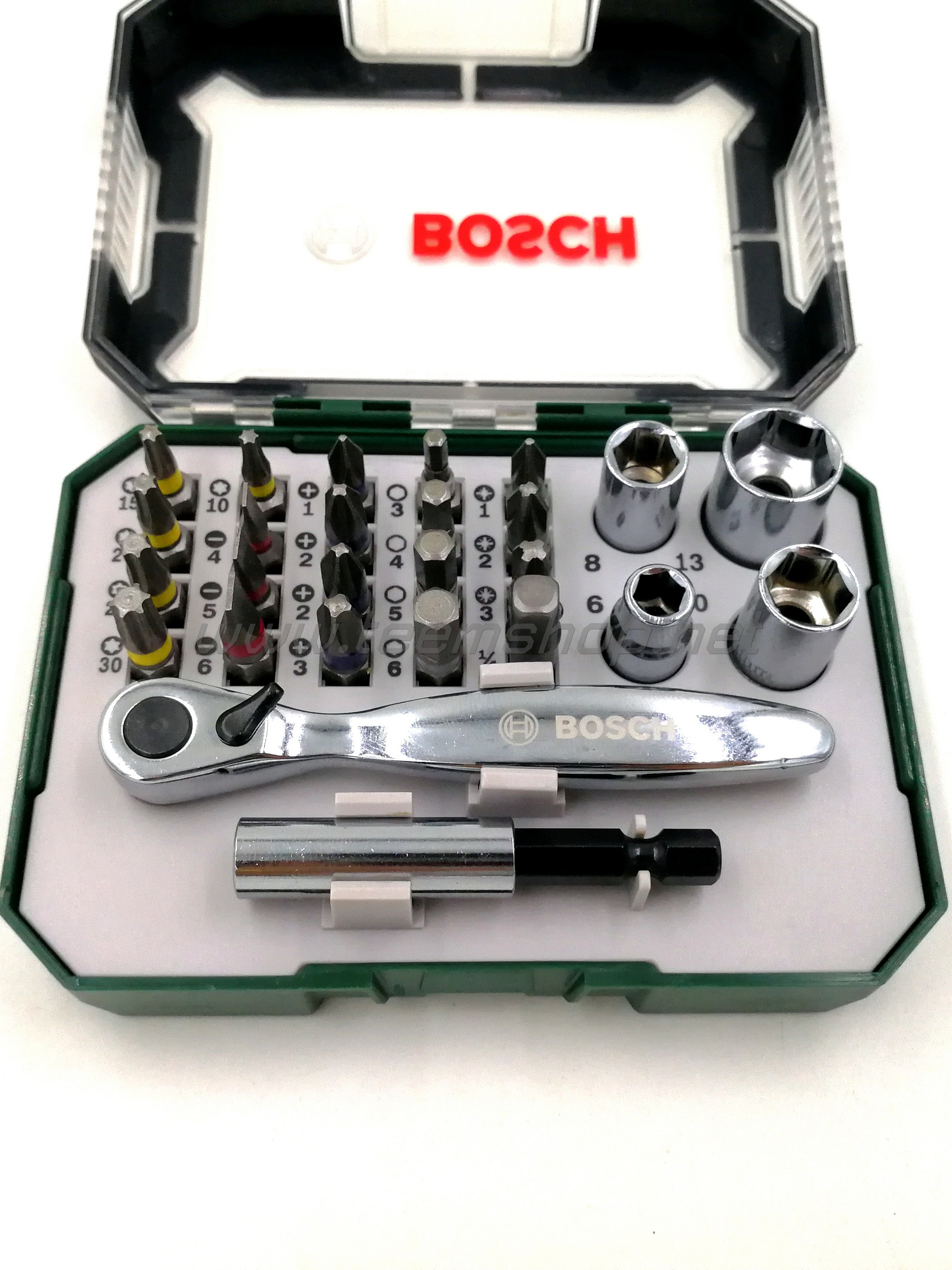 2607017392 BOSCH ชุดเครื่องมือ 27ชิ้น พร้อมด้ามขัน 90องศา