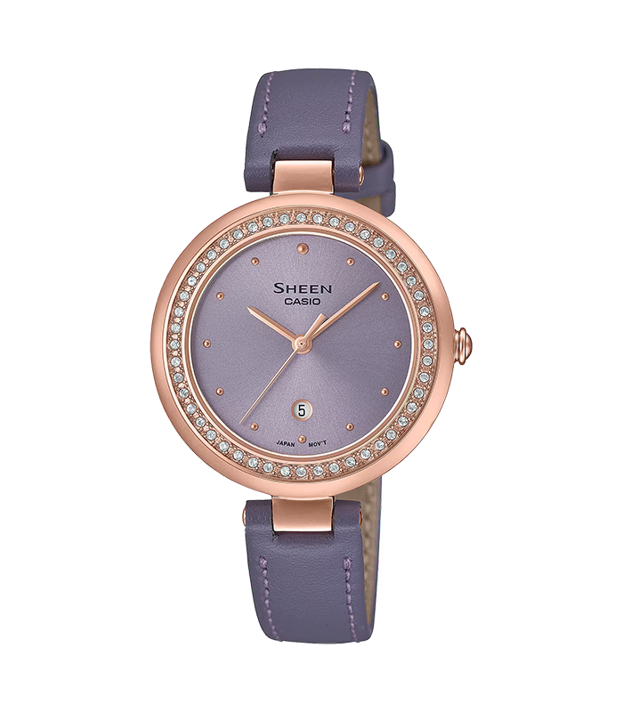 นาฬิกา คาสิโอ Casio SHEEN SAPPHIRE CRYSTAL คริสตัลแซฟไฟร์ SHE-4556 series รุ่น SHE-4556PGL-6A ของแท้ รับประกัน1ปี