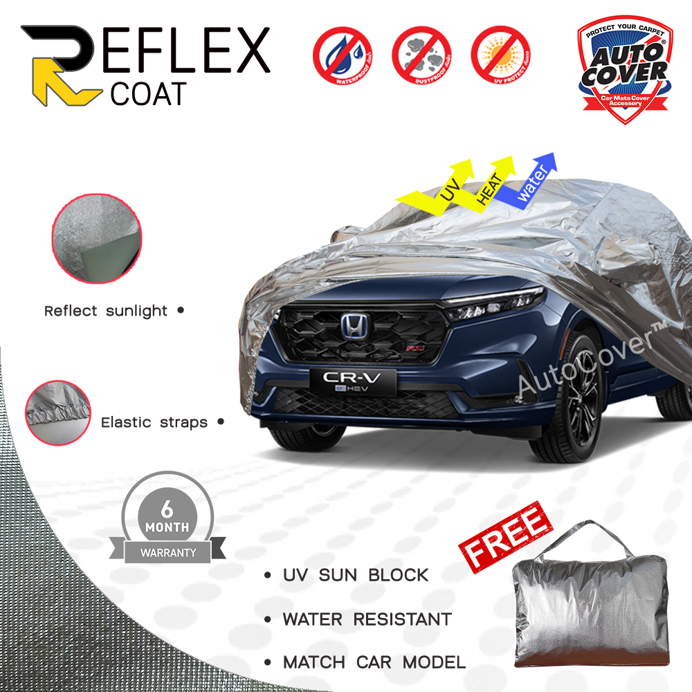 ผ้าคลุมรถเข้ารูป 100% รถ HONDA CRV Gen 6 ปี 2022-2027 ผ้าคลุมกันแดด กันไอร้อน กันน้ำ รุ่น REFLEX COAT