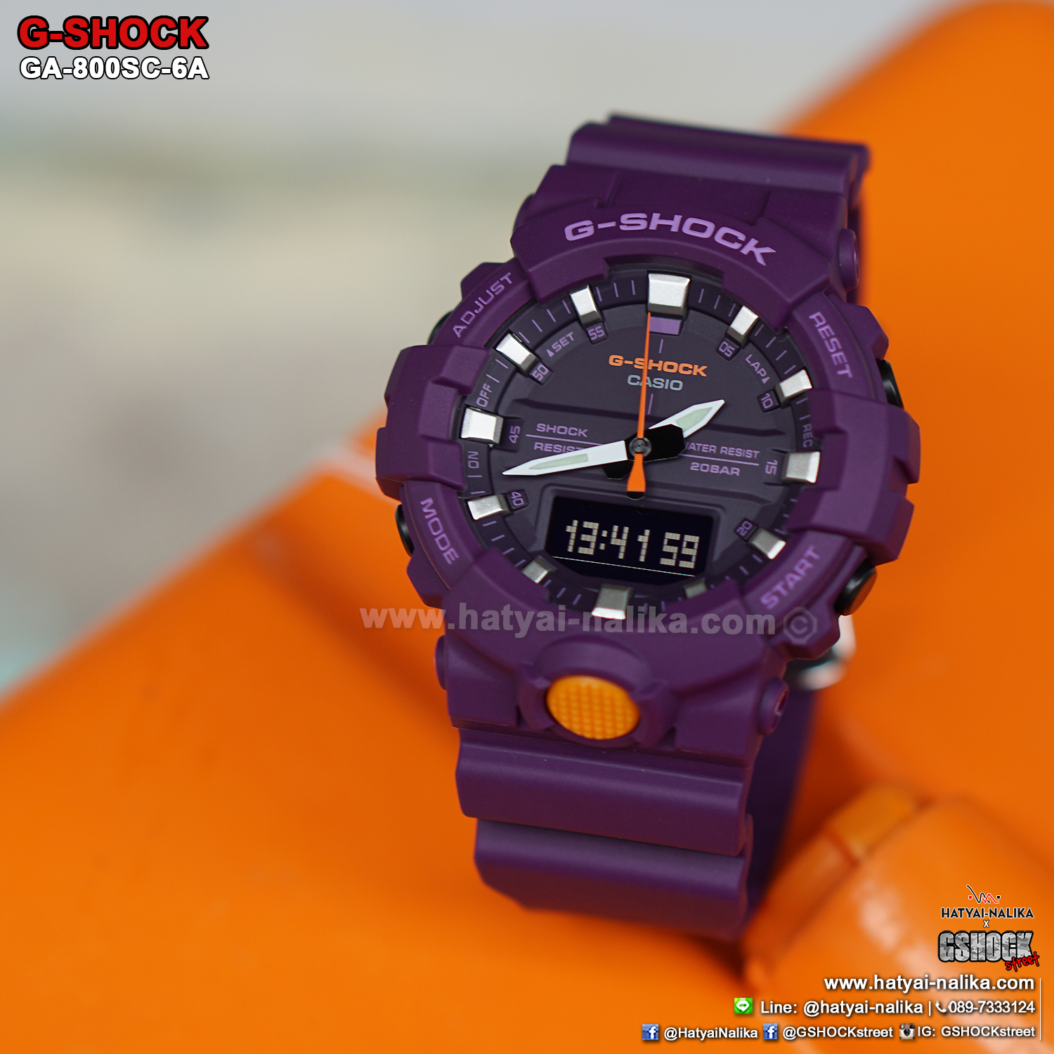 นาฬิกา Casio G-Shock ANALOG-DIGITAL GA-800SC Sporty Color series รุ่น GA-800SC-6A “ธานอส THANOS” ของแท้ รับประกัน1ปี