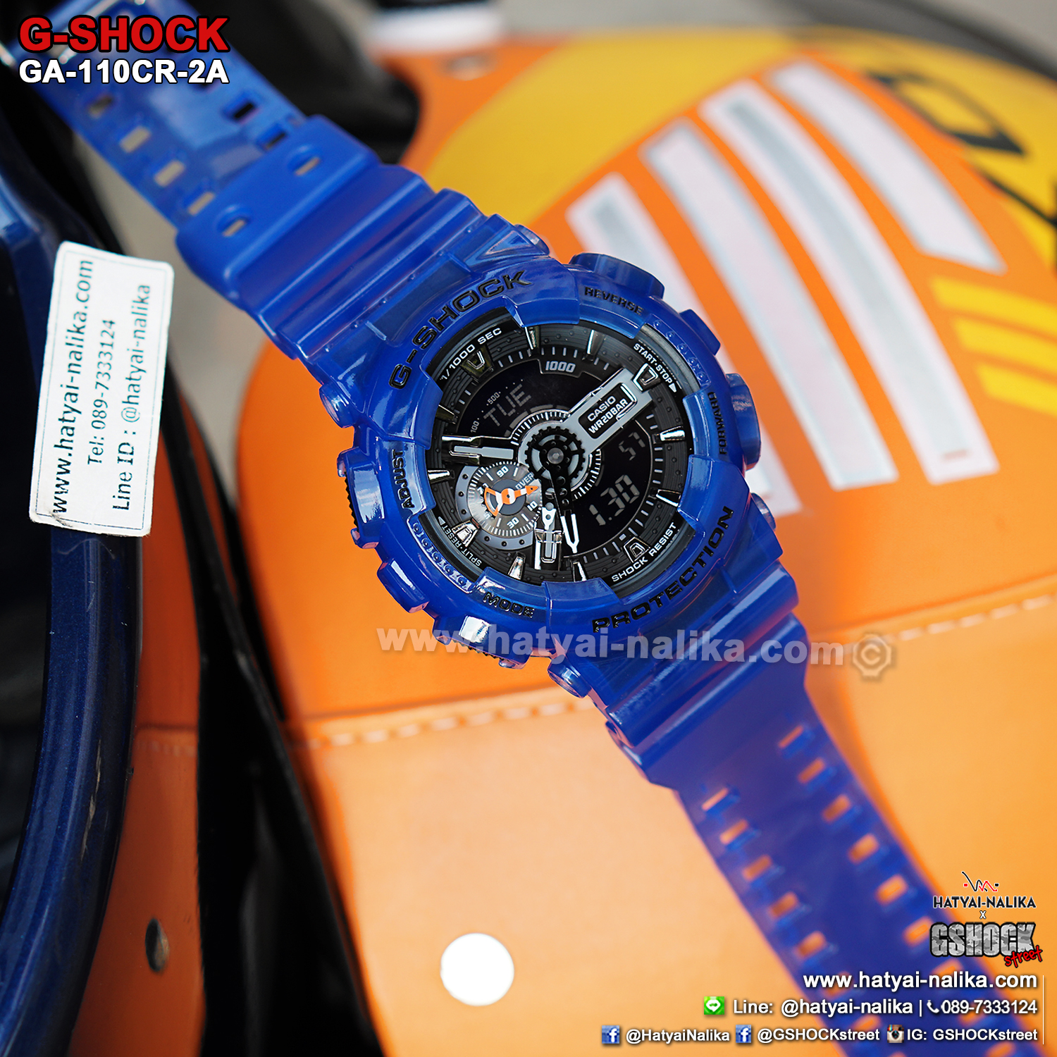 นาฬิกา Casio G-Shock GA-110CR เจลลี่ใส CORAL REEF series รุ่น GA-110CR-2A (เจลลี่สีน้ำทะเล) ของแท้ รับประกัน1ปี